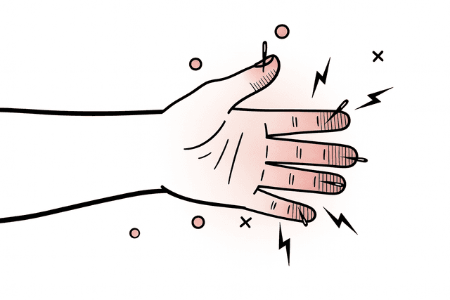 Hand with numbness and tingling sensation